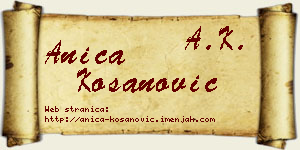 Anica Kosanović vizit kartica